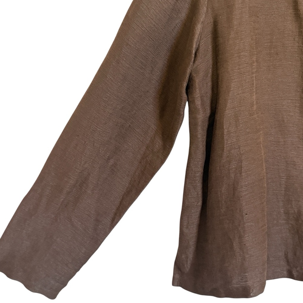 Eileen Fisher Brown Linen Shirt Women’s Size XS - Picture 4 of 11